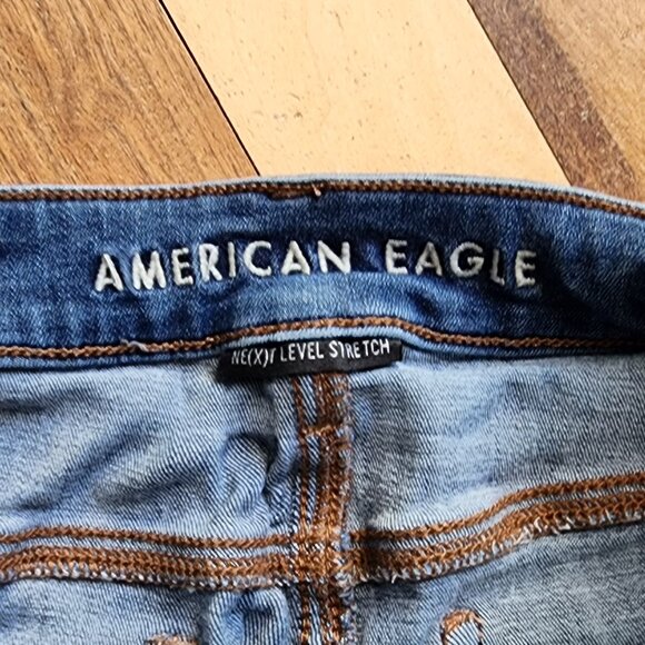 American Eagle Outfitters Medium Wash Hi-Rise Skinny Kick Jeans Size 8 - Picture 7 of 16